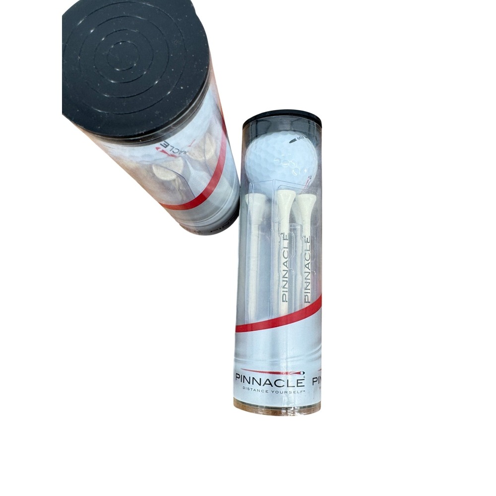 Pinnacle Gold Golf Ball and Tee Set 2 Tubes White Distance Sport Accessories
